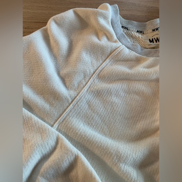 Madewell MWL Women’s Crop Sweatshirt Peach Cream Size XL Preowned - Picture 5 of 9